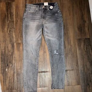 NWT-LUCKY BRAND High Rise Skinny Bridgette Black Denim Distressed Jeans Size2/26
